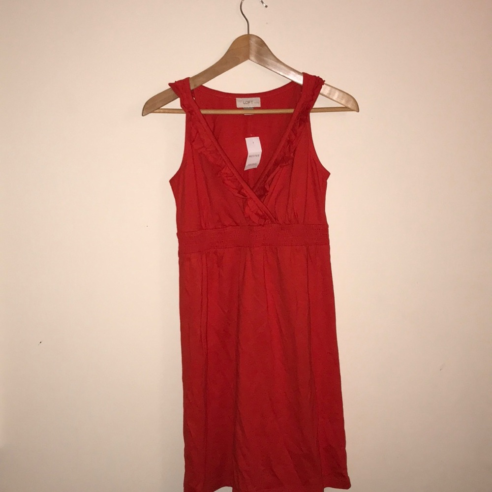 Red V Neck Dress